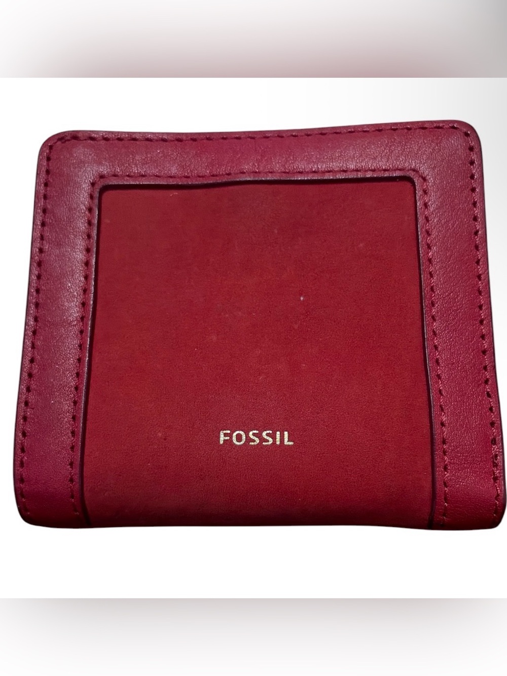 Fossil Logan RFID Red Leather Small Bifold Wallet